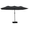 Double-Head Parasol with LEDs - Black | Hipomarket UK