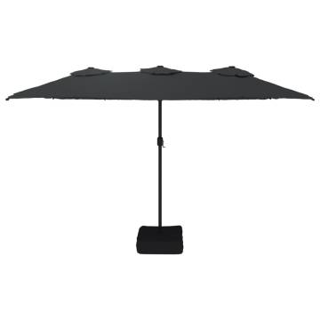 Double-Head Parasol with LEDs - Black | Hipomarket UK