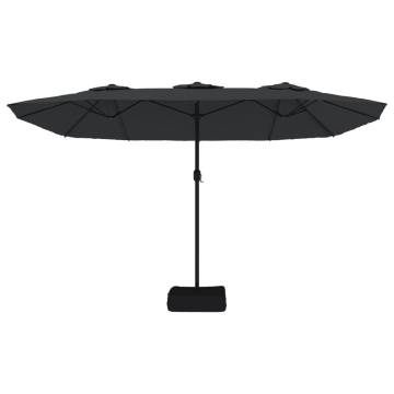 Double-Head Parasol with LEDs - Black | Hipomarket UK