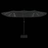 Double-Head Parasol with LEDs - Black | Hipomarket UK