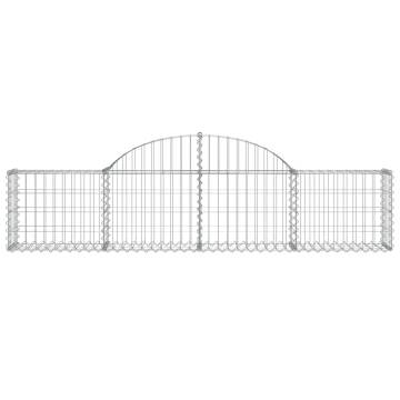 Arched Gabion Baskets - 25 pcs Galvanised Iron | Hipomarket UK