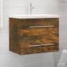 Sink Cabinet with Built-in Basin Smoked Oak Engineered Wood Colour smoked oak Size 60 x 38.5 x 48 cm Quantity in Package 1 Model without faucet 