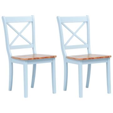 Grey Dining Chairs Set - 2 pcs Solid Rubber Wood | HipoMarket UK