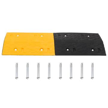 Speed Hump Set - 4 Pcs Yellow & Black Rubber 97x32.5x4 cm