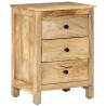 Rustic Solid Wood Mango Bedside Cabinet | 45x35x60 cm