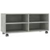 Trendy Concrete Grey TV Cabinet with Castors - 90x35x35 cm