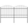 Garden Fence with Spear Top Steel (1.5-1.75)x3.4 m Black Quantity in Package 1 Length 3.4 m Height 150-175 cm 