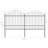 Garden Fence with Spear Top Steel 1.5-1.75x3.4m - Black