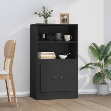 Stylish Highboard Black 60x35.5x103.5 cm - Engineered Wood