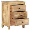 Rustic Solid Wood Mango Bedside Cabinet | 45x35x60 cm