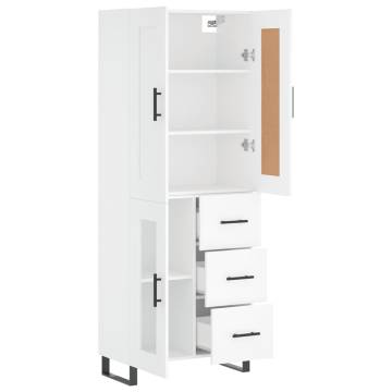 Stylish Highboard White - 69.5x34x180 cm Engineered Wood