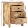 Rustic Solid Wood Mango Bedside Cabinet | 45x35x60 cm