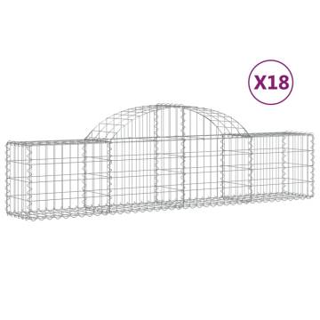 Arched Gabion Baskets - 18 pcs Galvanised Iron - hipomarket