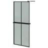 Stylish Walk-in Shower Wall with Shelf - Black 80x195cm