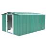 Garden Shed 257x392x181 cm Metal Green Colour green Size 257 x 392 x 181 cm 