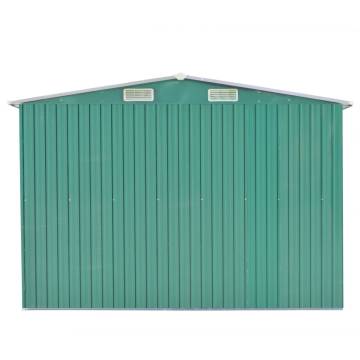 Durable Metal Garden Shed 257x392x181 cm - Green