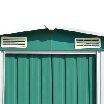 Durable Metal Garden Shed 257x392x181 cm - Green