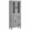 Stylish Highboard Grey Sonoma - 69.5x34x180 cm | HiPO Market