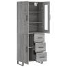 Stylish Highboard Grey Sonoma - 69.5x34x180 cm | HiPO Market