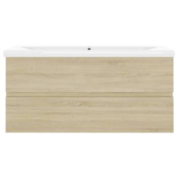 Sonoma Oak Sink Cabinet with Built-in Basin - Stylish Storage