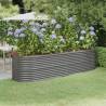 Garden Raised Bed Powder-coated Steel 296x80x68 cm Grey Colour grey Size 296 x 80 x 68 cm Quantity in Package 1 