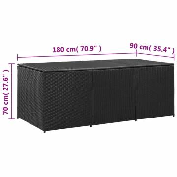 Garden Storage Box Poly Rattan 180x90 cm - Durable & Elegant