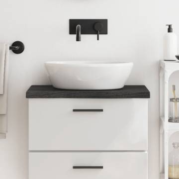 Bathroom Countertop Dark Brown - Solid Oak Wood 60x40 cm