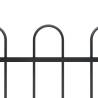 Garden Fence with Hoop Top Steel - 17x0.6m Black | HipoMarket