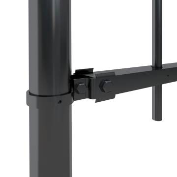 Garden Fence with Hoop Top Steel - 17x0.6m Black | HipoMarket