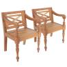 Batavia Chairs 2 pcs Light Brown Solid Mahogany Wood Colour light brown Quantity in Package 2 