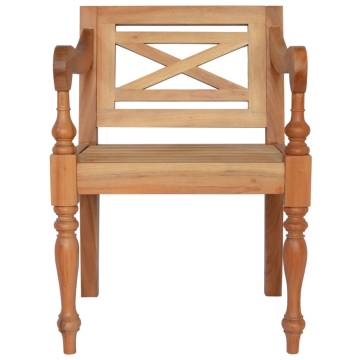 Batavia Chairs 2 pcs - Light Brown Solid Mahogany Wood