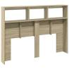 Modern Headboard Cabinet with LED in Sonoma Oak - 140x17x102 cm