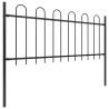 Elegant Garden Fence with Hoop Top Steel - 8.5x0.8m Black