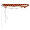 Manual Retractable Awning with LED - 5x3.5 m Orange & Brown