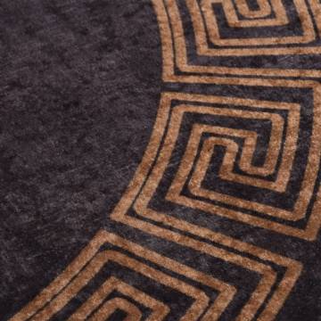 Washable Black and Gold Rug φ120 cm - Anti Slip Design