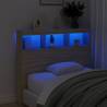 Headboard Cabinet with LED Sonoma Oak - Modern Storage