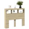 Headboard Cabinet with LED Sonoma Oak - Modern Storage