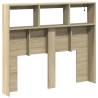 Headboard Cabinet with LED Sonoma Oak - Modern Storage