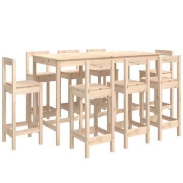 9 Piece Solid Pine Bar Set for Stylish Entertaining