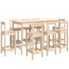 9 Piece Solid Pine Bar Set for Stylish Entertaining