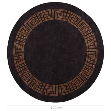 Washable Black and Gold Rug φ120 cm - Anti Slip Design