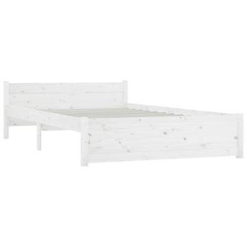 White King Size Bed Frame with Drawers - 150x200 cm