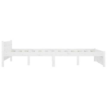 White King Size Bed Frame with Drawers - 150x200 cm