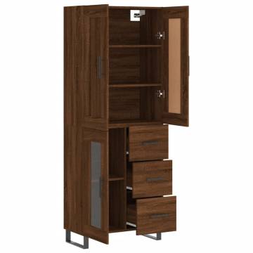 Highboard Brown Oak 69.5x34x180 cm - Stylish Storage Solution