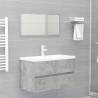 Bathroom Furniture Set Concrete Grey Engineered Wood Colour concrete grey Size 80 x 38.5 x 45 cm Model with faucet Number of 1 