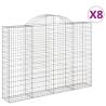 Arched Gabion Baskets | 8 pcs Galvanised Iron - Hipomarket