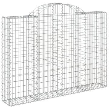 Arched Gabion Baskets | 8 pcs Galvanised Iron - Hipomarket