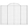 Arched Gabion Baskets | 8 pcs Galvanised Iron - Hipomarket