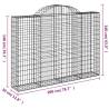 Arched Gabion Baskets | 8 pcs Galvanised Iron - Hipomarket