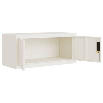 Stylish White File Cabinet - 90x40x130 cm Steel